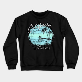 California Beach Vintage Surf Summer Crewneck Sweatshirt